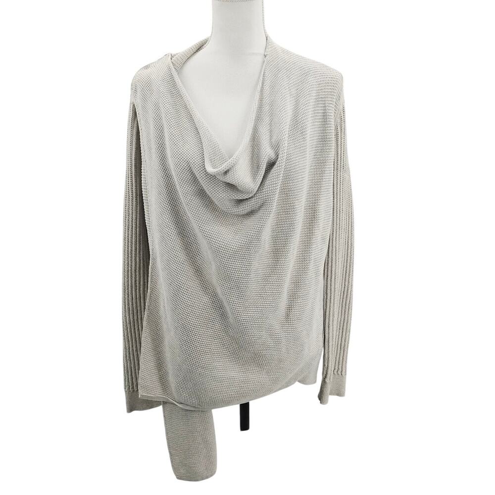 Allsaints Raze Drina Cardigan Sweater Draped Asymmetrical Zip Cotton Cashmere 8